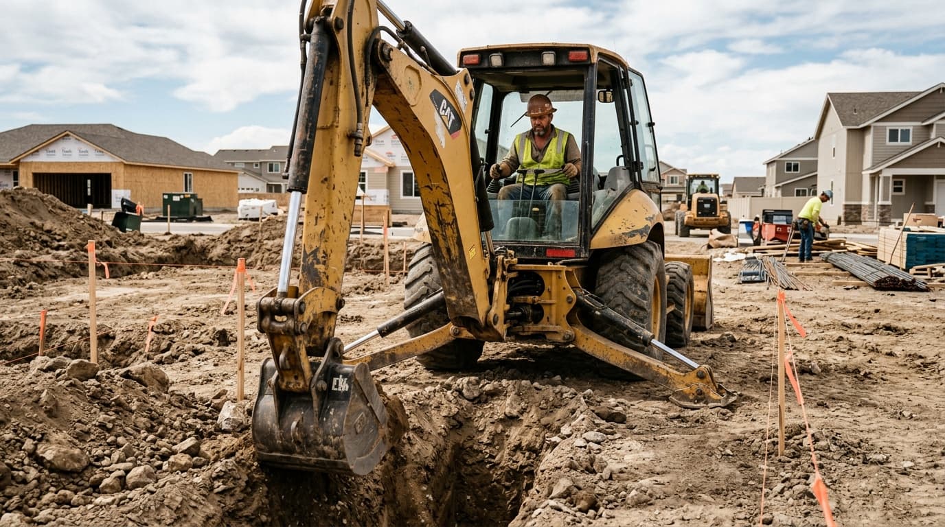 Professional excavation contractor at work