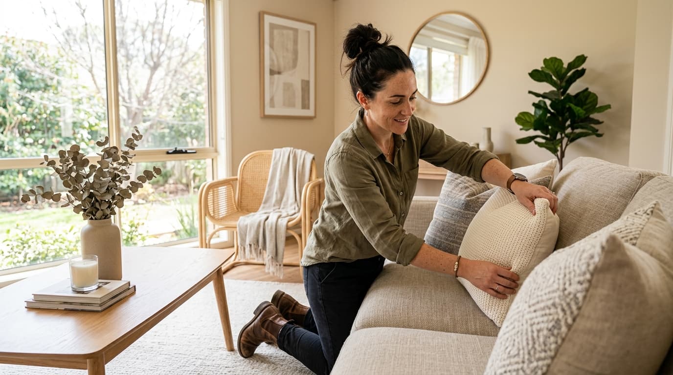 Professional home stager at work