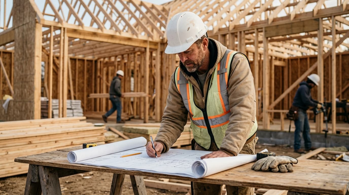 Professional general contractor at work