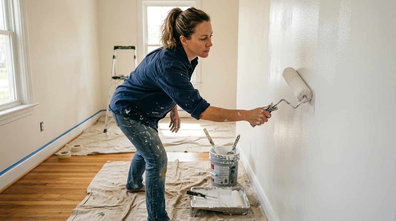 Professional painter at work